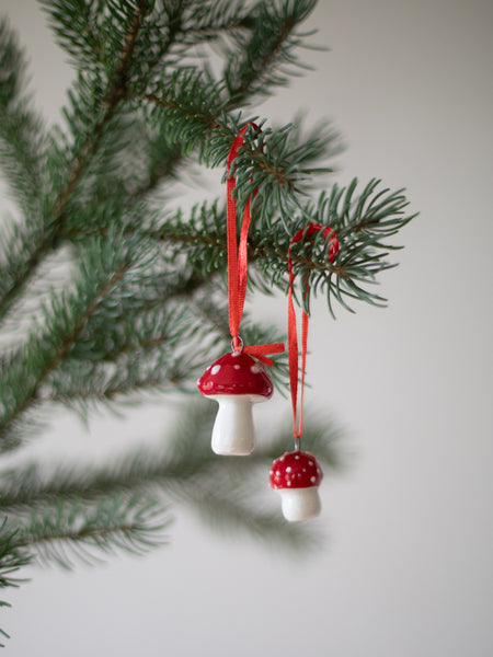 Red Wooden Mushroom Ornament – Heirloom Art Co.